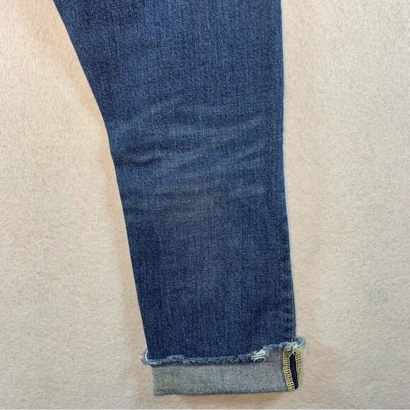 PILCRO by Anthropologie‎ Boyfriend Slim Cropped Jeans Raw Hem Cuffed READ - Picture 7 of 15